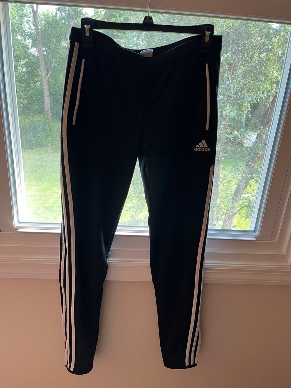 adidas Clim a cool Black Track Pants with White Triple Stripes